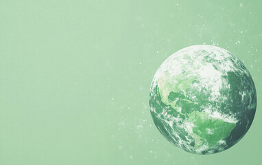 Fototapeta premium Planet Earth on Pastel Background with Copy Space 