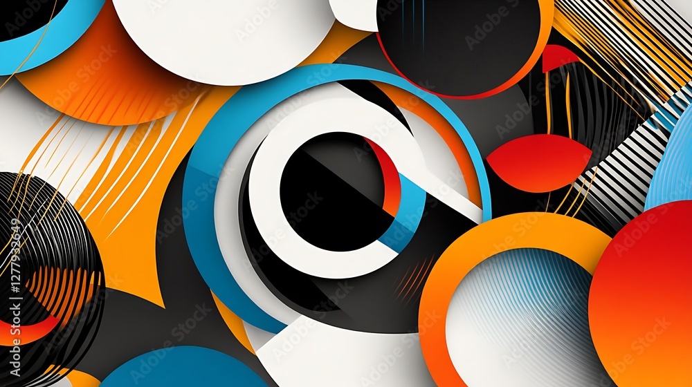 Aufkleber abstract colorful circles overlapping design