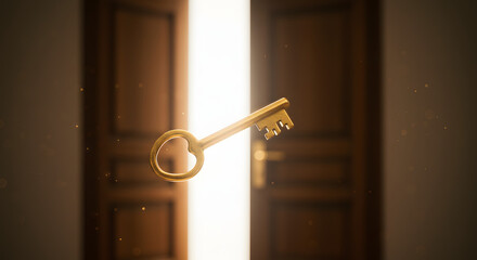 Obraz premium Unlocking New Opportunities A Golden Key to Success and Potential