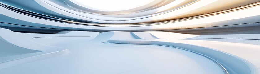 Obraz premium Futuristic skate park with sleek curves and high-tech ramps