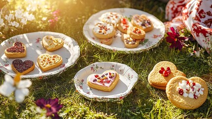 A picturesque Valentine picnic spread