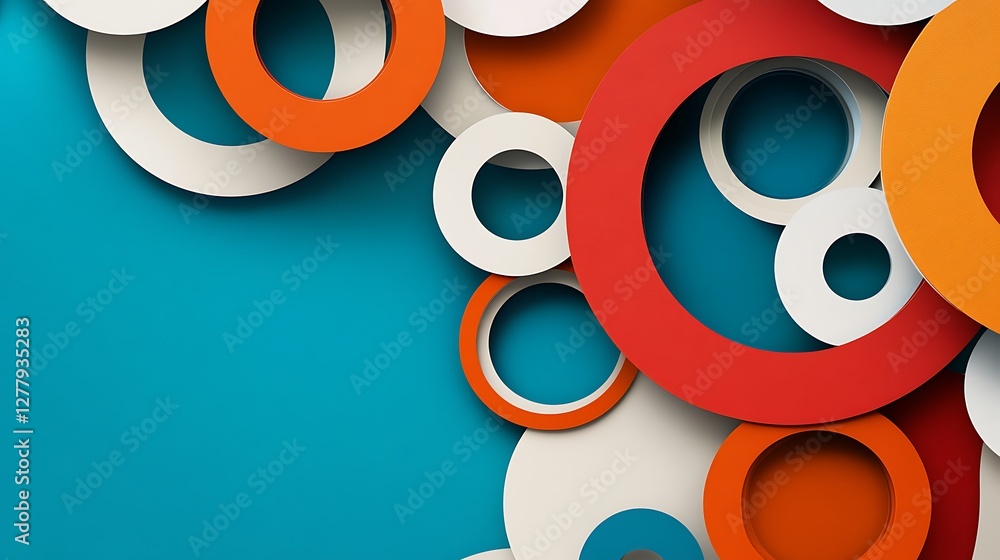 Poster abstract background with overlapping colorful circles