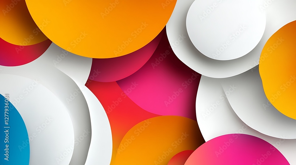 Poster abstract colorful overlapping circles design