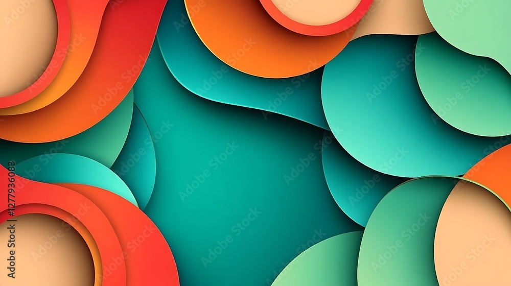 Poster abstract colorful overlapping circles design