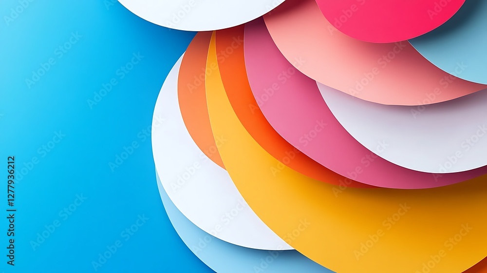 Poster abstract colorful circles overlapping design