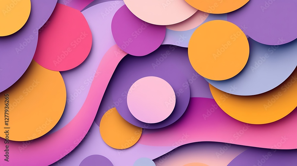 Aufkleber abstract colorful overlapping circles and waves design