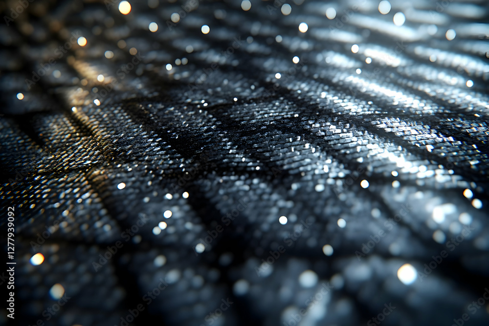 Aufkleber abstract dark geometric grid texture with sparkling particles and metallic effects