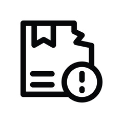 damaged line icon. Clean and minimalist vector icon for websites, mobile apps, presentations, and logos. Fully scalable and customizable for any project.