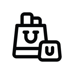Fototapeta premium shopping bag line icon. Clean and minimalist vector icon for websites, mobile apps, presentations, and logos. Fully scalable and customizable for any project.