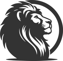 A lion looking up at the sky in sadness