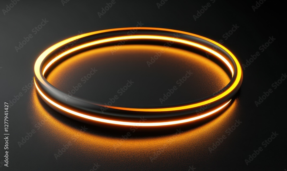 Poster abstract glowing rings on a dark surface, creating a dynamic visual effect with vibrant colors