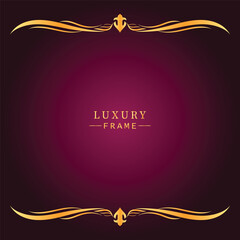 Golden luxury frame border ornament premium