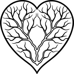 Connected in Nature Heart and Branch Line Art