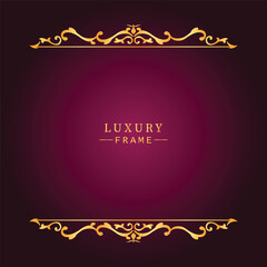 Golden luxury frame border ornament premium