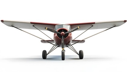 Vintage airplane showcasing a red fuselage and white wings