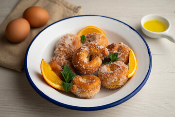 Anise Roscos or Rosquillas, traditional sweet dessert recipe for Easter Week in Spain