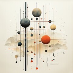 Abstract 2D Mercury Design in Minimalistic Style