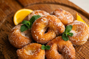 Anise Roscos or Rosquillas, traditional sweet dessert recipe for Easter Week in Spain