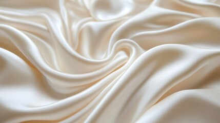 Obraz premium Elegant flowing ivory silk fabric texture with soft folds and delicate light creating a luxurious and smooth background for fashion or design