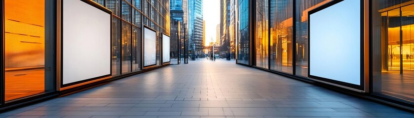 Obraz premium Sleek interactive digital installation in an outdoor urban space