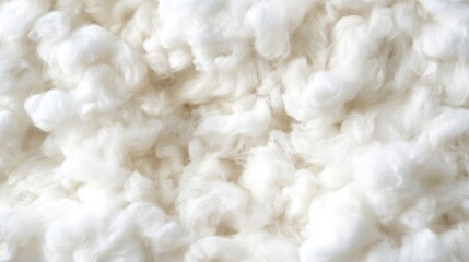 Soft Fluffy White Cotton Fiber Texture Background