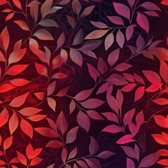 Elegant Velvet Burnout Fabric with Layered Leaf Patterns in Gradient Hues