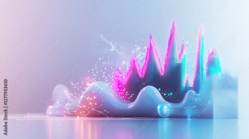 Poster vibrant and dynamic prismatic explosion of colorful light and energy in digital rendering
