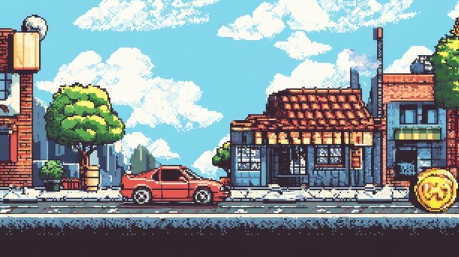 Tap a coin to keep playing this retro video game.