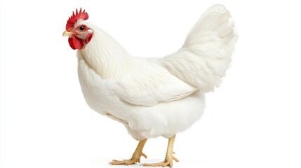 White hen poultry farm animal food agriculture