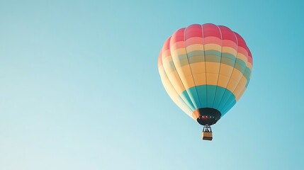 Naklejka premium Colorful Hot Air Balloon Soaring High In The Sky