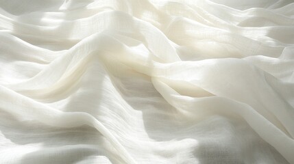 Fototapeta premium Soft White Fabric Draped in Gentle Waves
