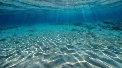 Naklejka premium Tropical blue ocean with white sand underwater. very beautiful scenery. with the blue sky
