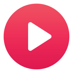 Gradient color icon, illustration for Multimedia, play button.
