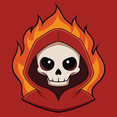 halloween skull with fire