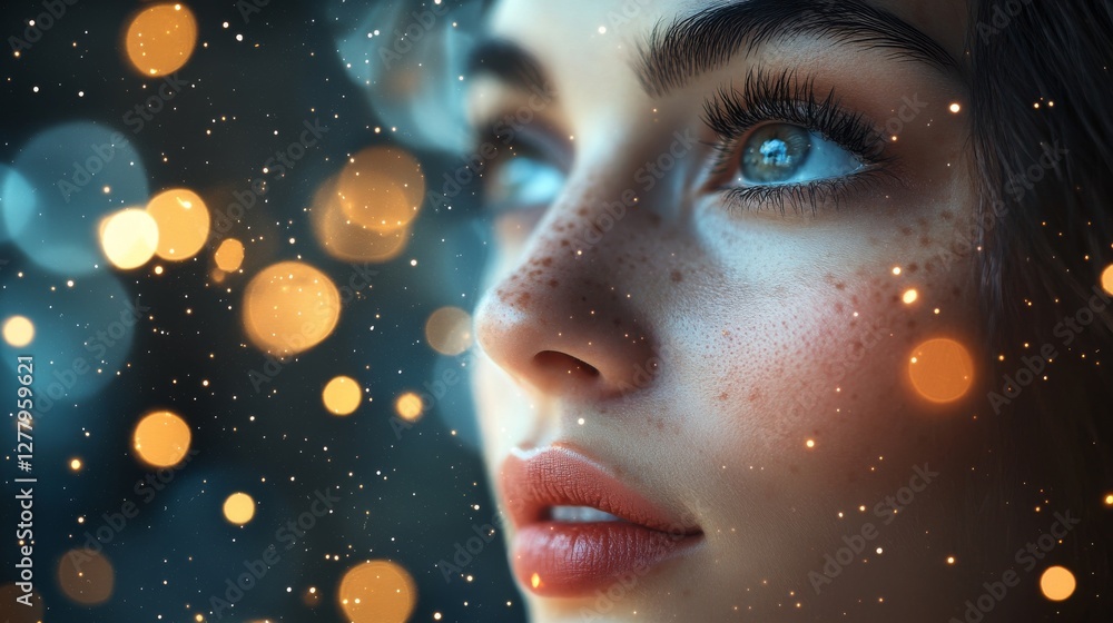 Poster bokeh background with soft grey lights, perfect for creating a festive or special occasion atmospher