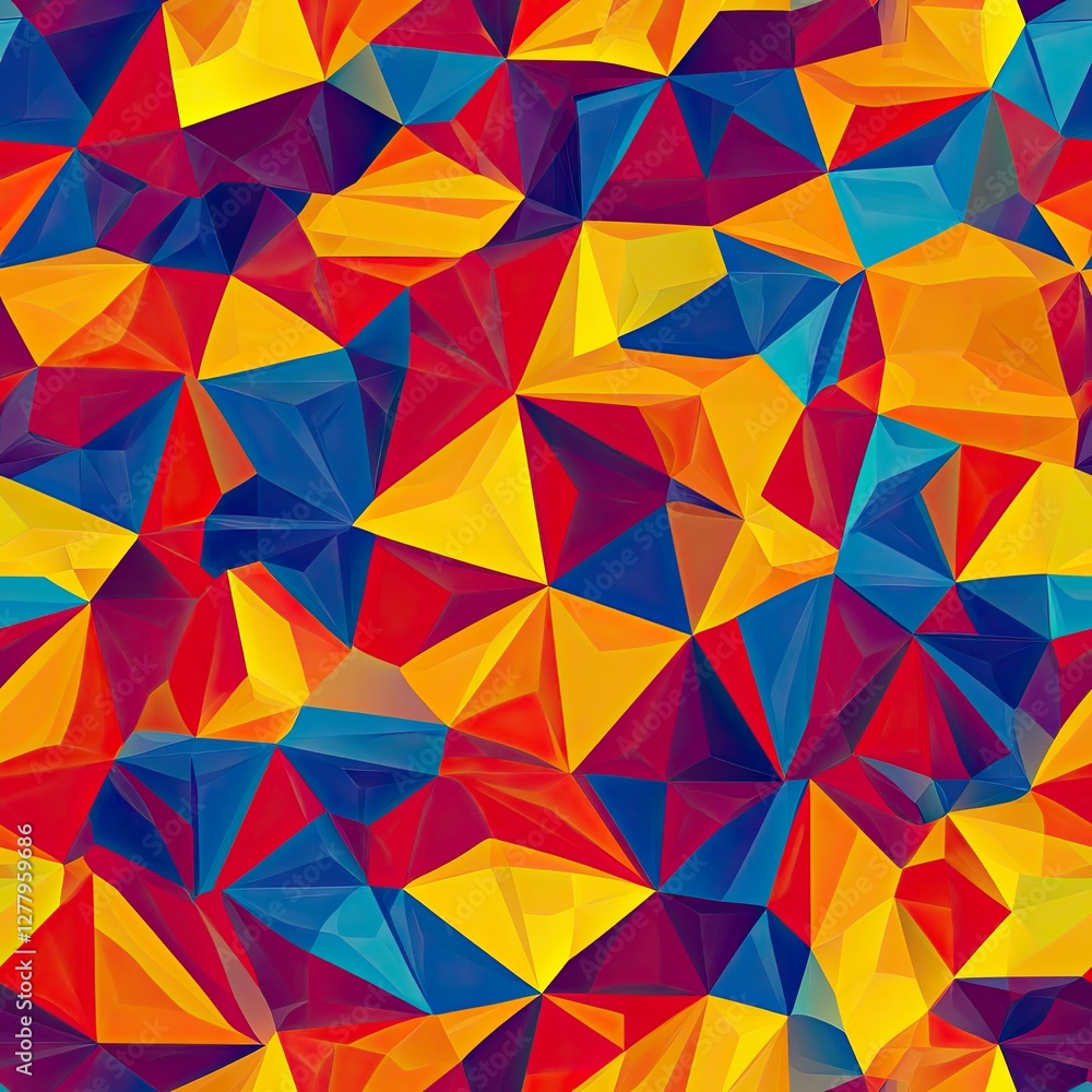 Poster vibrant triangles seamless pattern dynamic motion design for textiles