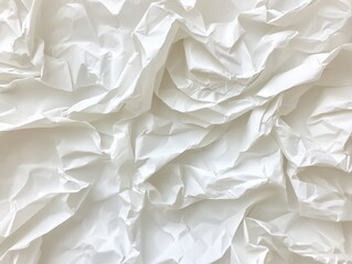 Obraz premium Abstract texture of crumpled white paper creating a soft and elegant background for design projects and artistic compositions