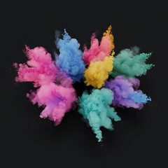 Fototapeta premium picture of splash of colour powder in a holi festival india 