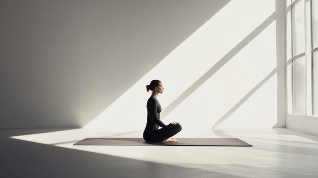 Knee exercises on a yoga mat in a clean, minimalist space. Featuring strength and recovery