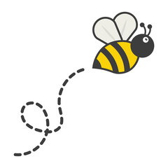 Bee With Dotted Line