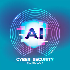 Cyber ​​security system with abstract concept of AI technology
