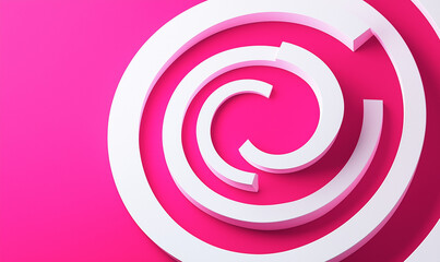 Obraz premium Electric Pink and Bold White Spiral with Rotational Motion for a Dynamic Visual Effect