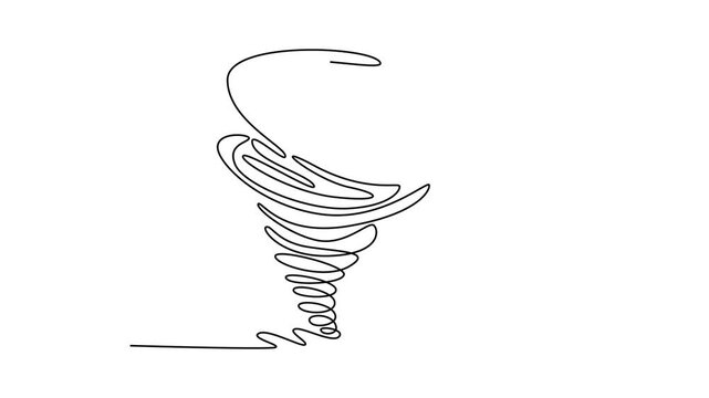 Natural Disaster concept. Single line draw design. Full length animation illustration. High quality 4k footage.