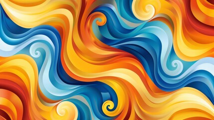 Obraz premium Abstract vibrant swirling waves, dynamic background design, possible use in website headers