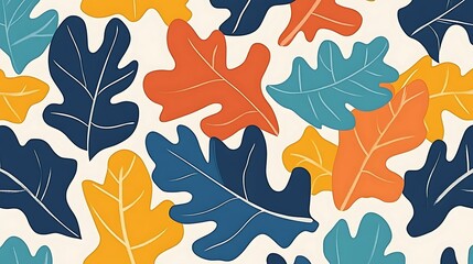 Colorful Autumn Leaves Pattern Design