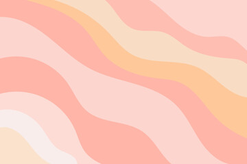 Cute abstract nude pink wavy pattern, light pink, peach shades organic flowing background. Aesthetic groovy pale pink wallpaper with geometric curvy lines texture. Perfect for elegant presentation