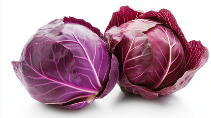 Obraz premium Fresh red cabbage on white background