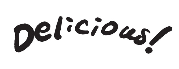 「Delicious!」の手書き文字　ベクターイラスト