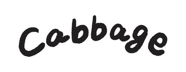 「Cabbage」の手書き文字　ベクターイラスト