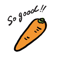 にんじんのイラストと手書き文字のベクターイラスト
